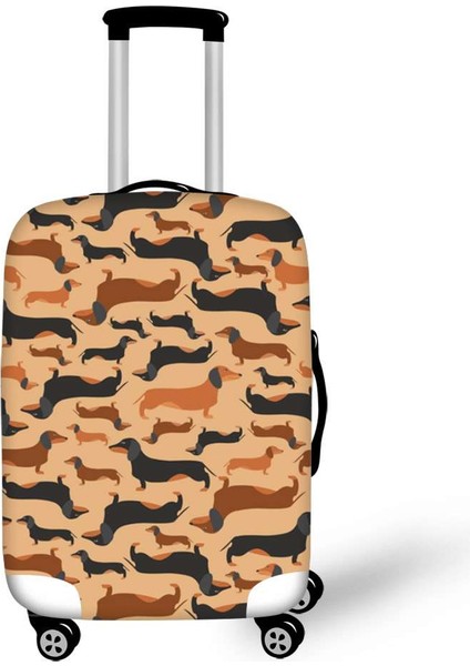 ZLH1720F26 Stili M Beden Twoheartsgirl Yıkanabilir Bavul Kılıfı Sevimli Dachshund Köpek Seyahat Bavul Koruyucu 18 Ila 32 Inç Bagajın Üzerine Uygun Fermuar Kapanışı (Yurt Dışından)