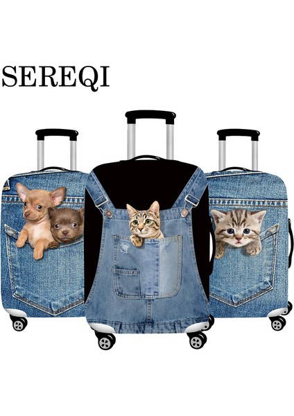 E Bagaj Kapağı Stili L Beden Sereqı Kedi Köpek Seyahat Valiz Kapağı Için Inç Valiz Seyahat Çantası Koruma Kılıfı Valiz Çanta Toz Kapağı Seyahat Aksesuarları (Yurt Dışından) modelleri