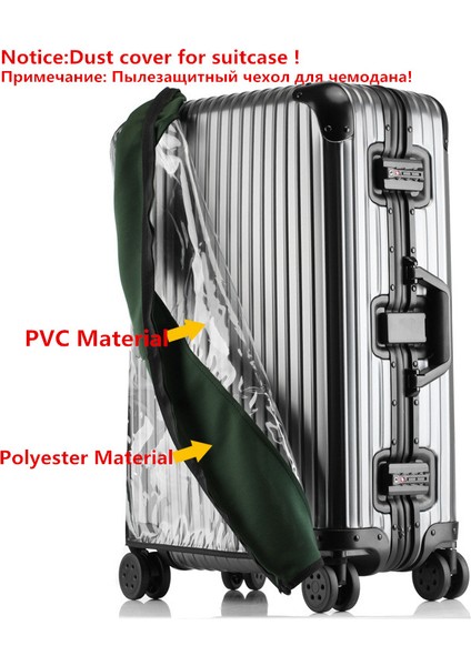 M Yeşil Stil Pvc Şeffaf Koruyucu Toz Kapağı Valiz Elastik Su Geçirmez Seyahat Bavulu Yağmurluk Çantaları Seyahat Bavul Aksesuarları Ürünü (Yurt Dışından) fiyatları