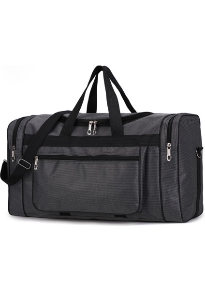 Siyah Stil Büyük Kapasiteli Katlanabilir Seyahat Valizi Su Geçirmez Spor Kadınlar Spor Çantaları Omuz Çantası Kadın Eğitim Seyahat Taşıma Saplı Çanta (Yurt Dışından)