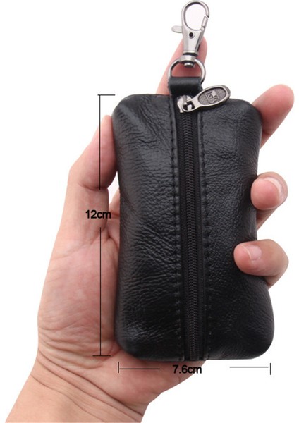 1 ADET-10X10X2CM Tarzı Anahtar Kılıfı Pu Deri Erkek Kadın Cüzdan Anahtar Tutucu Ev Sahibesi Kapak Fermuar Çantası Anahtarlık Kapak Anahtarlar Organizatör Kart Çantası (Yurt Dışından)