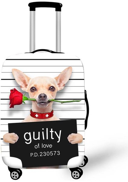 PXTDOG04 Stili L Beden Köpek Desenli Valiz Kılıfı Elastik Bagaj Kılıfı Su Geçirmez Toz Geçirmez Seyahat Aksesuarları Bagaj Kılıfı Seyahat Bavulu Kılıfı (Yurt Dışından)