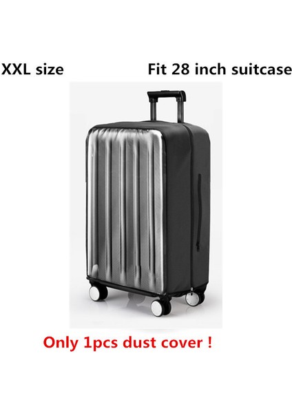 Xxl Siyah Stil Pvc Şeffaf Koruyucu Toz Kapağı Valiz Elastik Su Geçirmez Seyahat Bavulu Yağmurluk Çantaları Seyahat Bavul Aksesuarları Ürünü (Yurt Dışından)