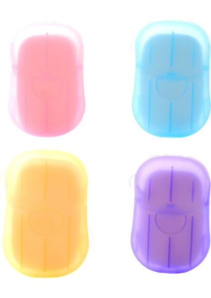 4 Boxes-Random Color Style Kutu El Yıkama Sabunu Kağıt Taşınabilir Temizlik Dilim Levhaları Mini Tek Kullanımlık Kutulu Sabun Kağıdı Seyahat Aksesuarları (Yurt Dışından)