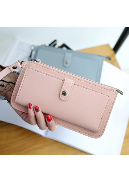 Yeşil Stil Çok Fonksiyonlu Moda Kadın Cüzdanı Yeni Pu Deri Uzun Cüzdanlar Multi-Kart Pozisyonlu Toka Fermuarlı Öğrenci Cüzdanı (Yurt Dışından) fırsatları