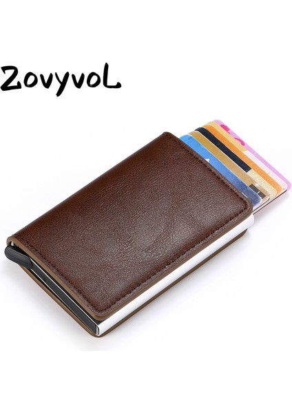 K9109 Kırmızı Stil Zovyvol Kurşun Erkek Kadın Akıllı Cüzdan Iş Kart Tutucu Kilit Rfid Cüzdan Alüminyum Metal Kredi Iş Mini Kart Cüzdanı (Yurt Dışından)