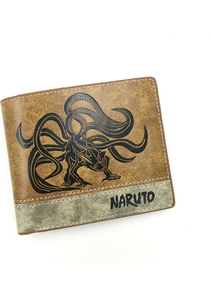 Naruto 3 Tarzı Anime Uzumakuden Kurama Cüzdan Kyuubi Bozukluk Cebi Erkek Cüzdan Kahverengi Cüzdan (Yurt Dışından)