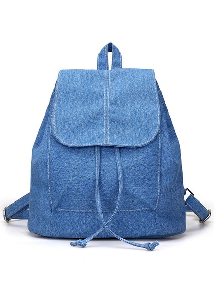 Mavi Stil Yeni Kot Kanvas Kadın Sırt Çantası Fermuarlı Okul Çantaları Genç Kızlar Küçük Sırt Çantası Bayan Sırt Çantası Mochilas Feminin (Yurt Dışından)