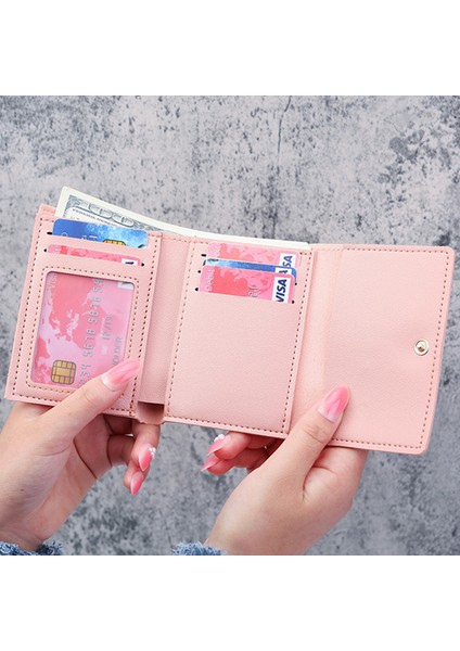 Kırmızı Stil 2021 Yeni Kadın Cüzdanı Kısa Papatya Küçük Üç Katlı El Yapımı Cüzdan Çoklu Kart Kartlık Bozuk Para Cüzdanı Lüks Tasarımcı Cüzdan (Yurt Dışından) fırsatları