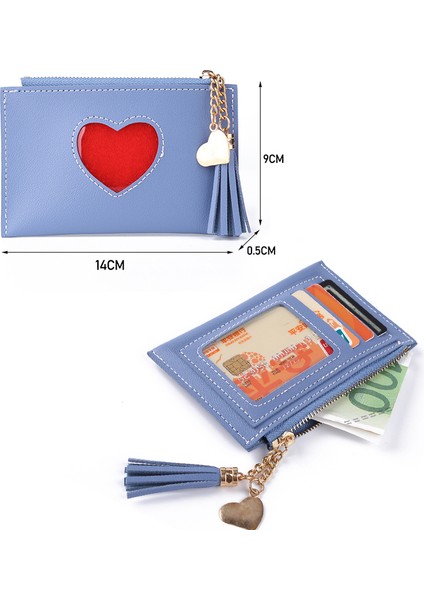 No.23 Tarzı Erkek Kadın Moda Düz Renk Kredi Kartı Kimlik Kartı Çoklu Yuva Kart Tutucu Günlük Pu Deri Mini Bozuk Para Cüzdanı Kılıf Cebi (Yurt Dışından)