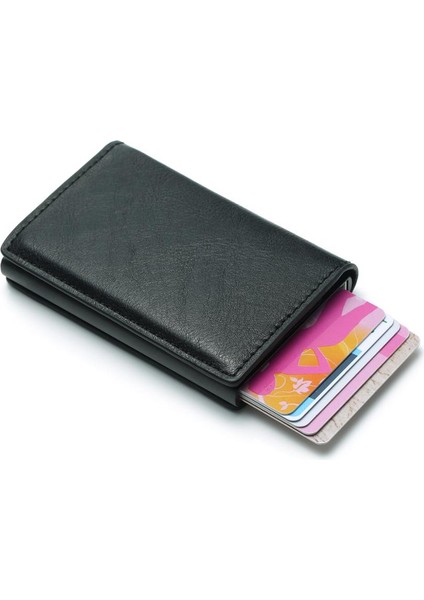 Kahve 9810 Stili Bycobecy Antitheft Erkek Vintage Kredi Kartı Tutucu Rfid Cüzdan Deri Unisex Güvenlik Cüzdanı Kadın Sihirli Cüzdan (Yurt Dışından) fırsatları