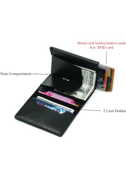 Kahve 9810 Stili Bycobecy Antitheft Erkek Vintage Kredi Kartı Tutucu Rfid Cüzdan Deri Unisex Güvenlik Cüzdanı Kadın Sihirli Cüzdan (Yurt Dışından) indirimleri