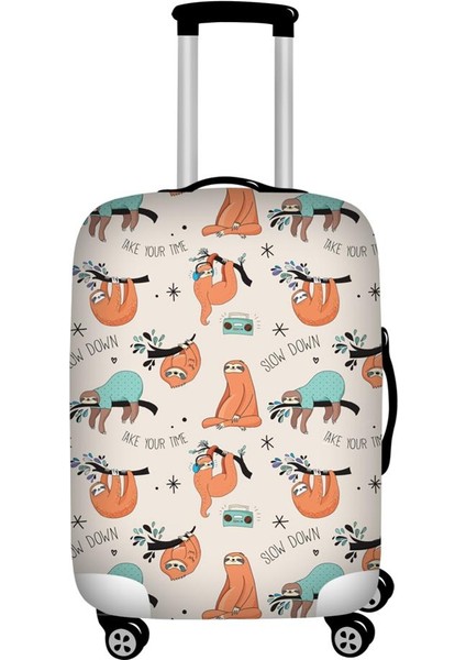 L4652F26 Stili M Beden Sevimli Tembel Hayvan Baskılı Seyahat Valizi Kılıfı 18''-32'' Bagaj Kılıfı Su Geçirmez Koruyucu Toz Kılıfı Çanta Kapakları (Yurt Dışından)