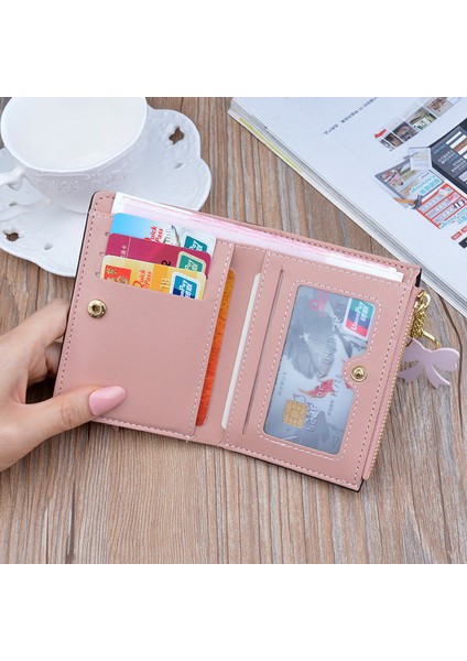 E Stili Bayan Kısa Cüzdan Yeni Moda Tasarım Küçük Papatya Kartlık Yüksek Pu Fermuarlı Para Çantası Basit Fermuarlı Cüzdanlar (Yurt Dışından) modelleri