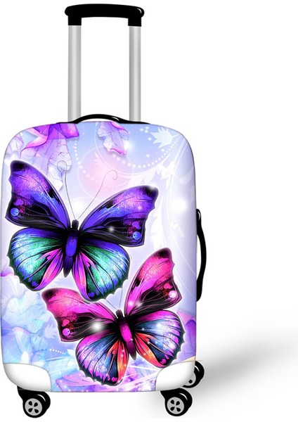 No.20 Tarzı Xl Beden Moda Kelebek Baskılı Valiz Koruyucu Kılıf Seyahat Bavulu Kılıfı Esnek Toz Kılıfları 32 Inç'e Kadar Seyahat Aksesuarları (Yurt Dışından)