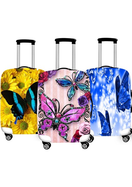 No.20 Tarzı Xl Beden Moda Kelebek Baskılı Valiz Koruyucu Kılıf Seyahat Bavulu Kılıfı Esnek Toz Kılıfları 32 Inç'e Kadar Seyahat Aksesuarları (Yurt Dışından) fiyatları