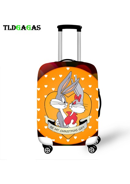 H Tarzı S Beden Elastik Valiz Koruyucu Kılıf Çanta Korumalı Kapak Seyahat Aksesuarları Bugs Bunny Desenli (Yurt Dışından)