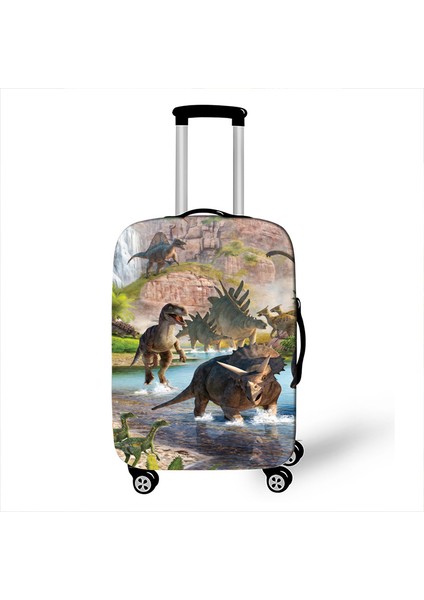 PXTKONGLONG03 Stili S Beden Kötu Dinozor Baskılı Valiz Kilifi Esnek Bavul Koruyucu Kapakları Yolculuk Cantası Anti-Toz Seyahat Bavul Kilifi (Yurt Dışından)
