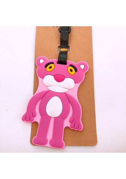 Altın Tarzı Pembe Panter Anime Seyahat Aksesuarları Bagaj Etiketi Valiz Kimlik Taşınabilir Etiket Tutucu Bagaj Etiketleri Hediyelik Yeni (Yurt Dışından)