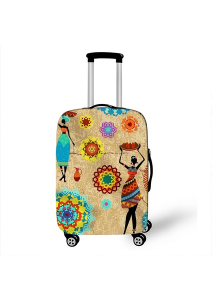PXTAFROPA15CW Stili L Beden Afro Desen Baskılı Seyahat Valizi Kılıfı - Elastik Seyahat Trolley Koruyucu Kılıf (Yurt Dışından)