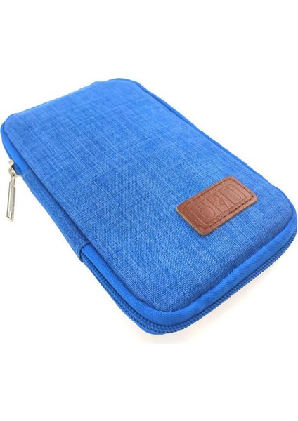 Mavi Stil Çok Fonksiyonlu Seyahat Kiti Çanta Cep Telefonu Kılıfı Dijital Gadget Cihazı USB Kablosu Veri Kablosu Organizatör Seyahat Saklama Çantası (Yurt Dışından)
