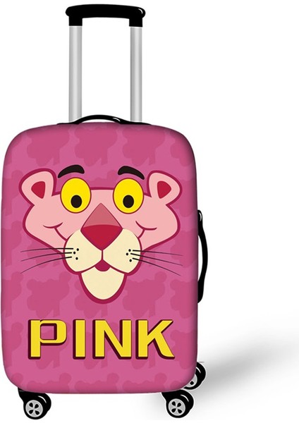 No.7 Tarzı S Beden Sevimli Dolgulu Bagaj Koruyucu Kılıf Pembe Oyuncu Leopar Baskılı Seyahat Aksesuarı Uygun Inç Valiz Kılıfı (Yurt Dışından)