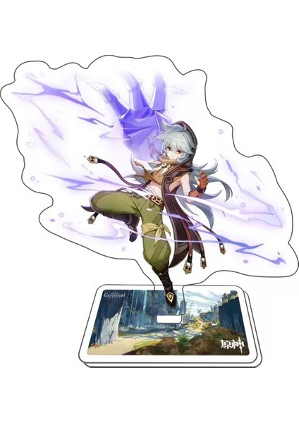 Jilet Tarzı Sıcak Oyun Ge Etkisi Zhongli Karakter Akrilik Figür Stand Model Plaka Masa Süsü Barbara Sevimli Ayakta Işaret Harika Hediyeler (Yurt Dışından)