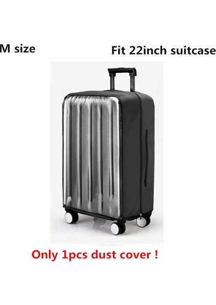 M Siyah Stil Pvc Şeffaf Koruyucu Toz Kapağı Valiz Elastik Su Geçirmez Seyahat Bavulu Yağmurluk Çantaları Seyahat Bavul Aksesuarları Ürünü (Yurt Dışından)