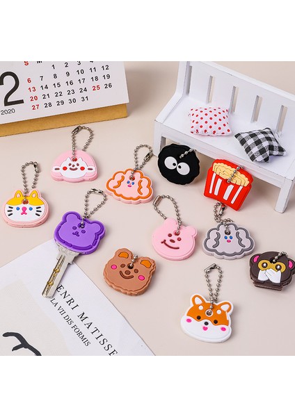 Maymun Stili Sevimli Karikatür Şekilli Silikon Anahtar Kılıfı Anahtar Tutucu Çanta Kawaii Ayı Yumuşak Silikon Jel Koruyucu Anahtar Koruma Kılıfı Genç Kızlar Için (Yurt Dışından)