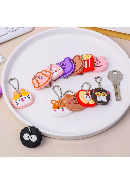 Maymun Stili Sevimli Karikatür Şekilli Silikon Anahtar Kılıfı Anahtar Tutucu Çanta Kawaii Ayı Yumuşak Silikon Jel Koruyucu Anahtar Koruma Kılıfı Genç Kızlar Için (Yurt Dışından)