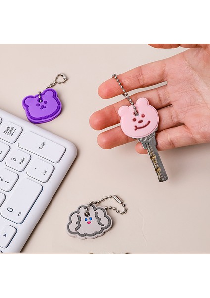 Maymun Stili Sevimli Karikatür Şekilli Silikon Anahtar Kılıfı Anahtar Tutucu Çanta Kawaii Ayı Yumuşak Silikon Jel Koruyucu Anahtar Koruma Kılıfı Genç Kızlar Için (Yurt Dışından)