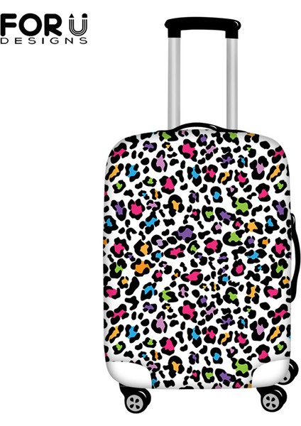 HTE977 Stili M Beden Forudesıgns Elastik Kumaş Bagaj Koruyucu Kapak Karışık Renk Leopar Desen Baskılı Seyahat Bavulu Kılıfı Toz Kapağı (Yurt Dışından) indirimleri