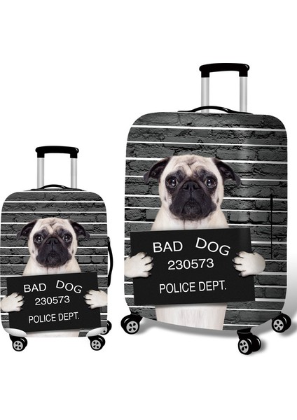 Bir Stil L Beden Bulldog Desenli Seyahat Aksesuarları Valiz Kılıfı Çanta Koruma Bagaj Tozu Kapak Esnek Kumaşlar Gövde Set Kılıflar Için (Yurt Dışından)