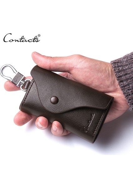 Kahve Tarzı Erkek Hakiki Deri Anahtar Cüzdanı Moda Evin Koruyucusu Anahtar Tutucuları Erkek Anahtarlık Günlük Anahtar Kılıfı Anahtar Halkaları Için Erkekler (Yurt Dışından)