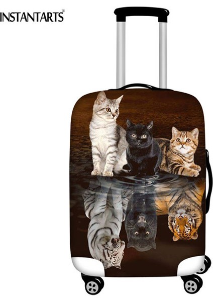 HME1239 Stili L Beden Anında Sanat Kedi Yansıma Kaplan Bavul Koruyucu Kılıflar Su Geçirmez Toz Yağmur Cinsiyetsiz Bagaj Kılıfı Için Inç Uygulayın (Yurt Dışından)