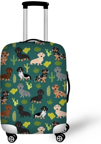 Z3669F26 Stili S Beden Twoheartsgirl Yıkanabilir Bavul Kılıfı Sevimli Dachshund Köpek Seyahat Bavul Koruyucu 18 Ila 32 Inç Bagajın Üzerine Uygun Fermuar Kapanışı (Yurt Dışından)