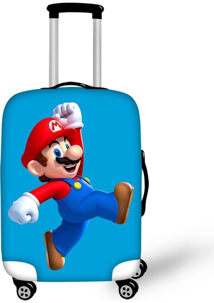 CDWX4552LMS Stili S Beden Haoyun Seyahat Valizi Kılıfı Süper Mario Baskılı Sıcak Oyun Desenli Valiz Kapağı Karikatür Elastik Toz Geçirmez ve Su Geçirmez Koruyucu (Yurt Dışından)