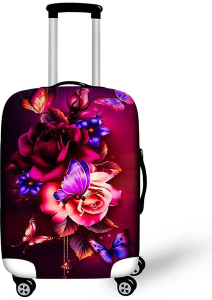 C Bagaj Kapağı Stili M Beden Moda Çiçekli Valiz Korumalı Kılıf Için Inç Valiz Kılıfı Seyahat Aksesuarları Esnek Kumaş Valiz Korumalı Kılıf (Yurt Dışından)