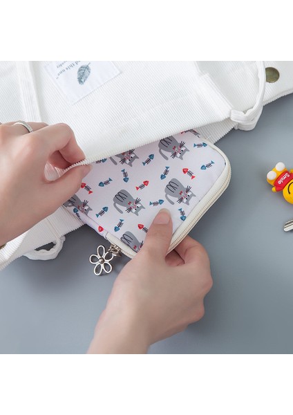 Shmrj-Çiçek Stili Yeni Seyahat Paketleme Çantaları Kadın Kız Küçük Şirin Bozuk Para Kart Para Anahtar Ruj Kozmetik Hijyenik Ped Kulaklık Saklama Çantaları (Yurt Dışından) indirimleri