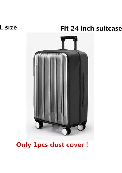 L Siyah Stil Pvc Şeffaf Koruyucu Toz Kapağı Valiz Elastik Su Geçirmez Seyahat Bavulu Yağmurluk Çantaları Seyahat Bavul Aksesuarları Ürünü (Yurt Dışından)