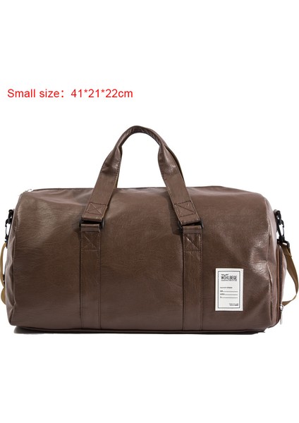 Küçük Kahverengi Stil Erkek Seyahat Çantaları Ayakkabı Çantaları Su Geçirmez Seyahat Spor Çantası Erkek Kadın Spor Salonu Çantaları Yüksek Kaliteli Pu Deri Dış Mekan Gece Çantası (Yurt Dışından)