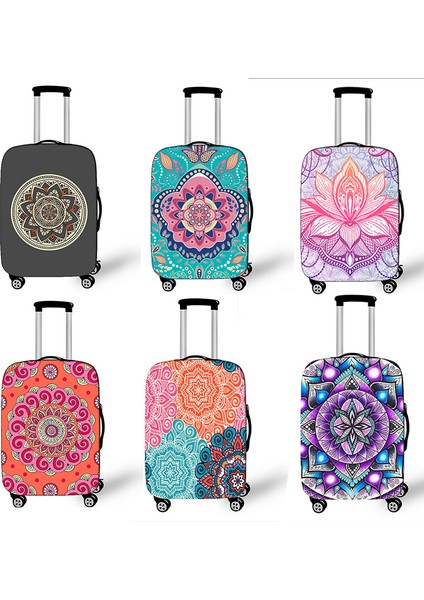 PXTMADALA07 Stili S Beden Mandala Çiçekli Baskılı Valiz Kılıfı Seyahat Aksesuarları Elastik Anti Toz Kadın Bavul Kılıfı Kapakları Için Yolculuk (Yurt Dışından) fiyatları