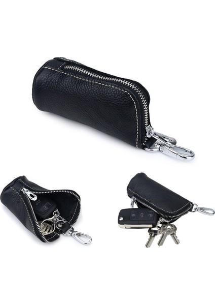 Kahve Tarzı Unisex Araba Anahtar Kılıfı Deri Anahtar Cüzdanı Anahtarlık Kılıfı Ev Temizlikçisi Kapak Fermuar Çantalar Anahtarlık Kapakları Için Anahtarlar Kart Cüzdanı (Yurt Dışından) modelleri