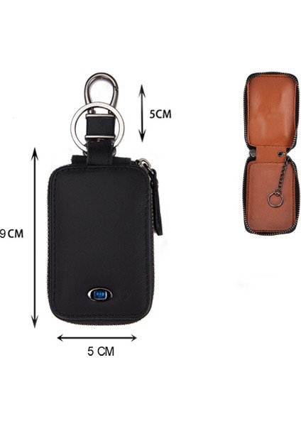 Akıllı Olmayan Kahve Stili Akıllı Bluetooth Uyumlu Takipçi Hakiki Deri Cüzdan Anahtar Organizatörü Erkek Araba Tutucular Akıllı Ev Temizlikçi Anahtarlık Erkek (Yurt Dışından)