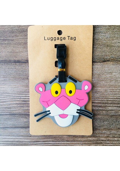 Siyah Stil Ivyye Pembe Panter Anime Seyahat Aksesuarları Bagaj Etiketi Valiz Kimlik Taşıma Etiketleri Tutucu Bagaj Etiketleri Hediyeler Yeni (Yurt Dışından)