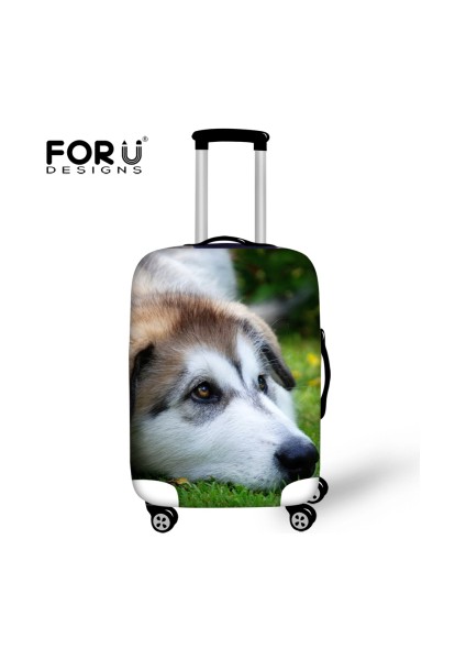 CA5005 Stili S Beden Forudesıgns Seyahat Valizi Kılıfı Sevimli Husky Köpek Baskılı Seyahat Kılıfı Toz Geçirmez Elastik Toz Geçirmez Bavul Kılıfı Kapakları (Yurt Dışından)