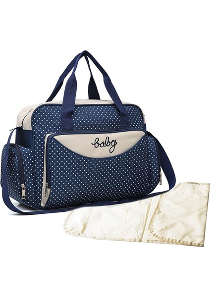 Hp S Stili Çok Fonksiyonlu Tek Omuzlu Bebek Bezi Çantası Tote Büyük Kapasiteli Puantiyeli Anne Bebek Seyahat El Çantası Şişe Tutucu (Yurt Dışından) modelleri