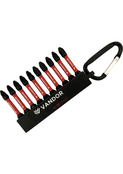 Vandor Bits Uç Matkap Ucu Tornavida Ucu Vidalama Ucu Impact Ph2 - Pz2 10 Parça Anahtarlık