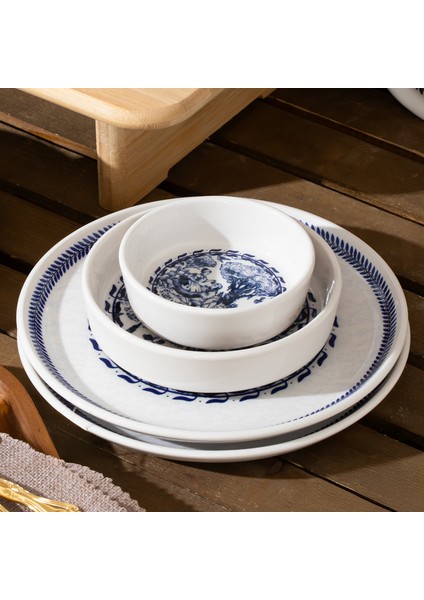 French Vintage 14 Parça Seramik 6 Kişilik Kahvaltı Takımı