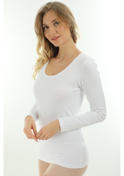 Uzun Kollu U Yaka Slim Fit Kadın Body 2041